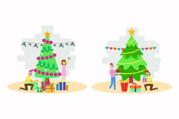 Christmas December Decoration Vector Set