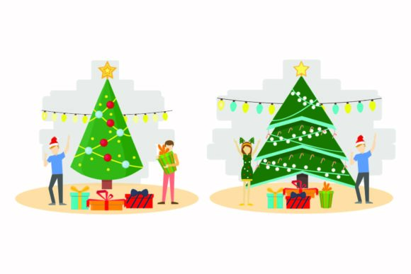 Christmas Fir Vector Set for Festive Illustrations