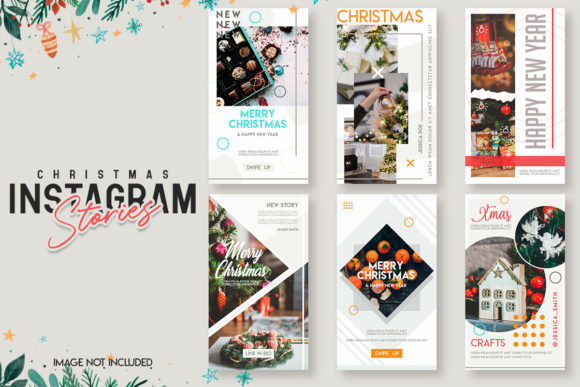 Christmas Instagram Stories Vector Illustrations for Branding