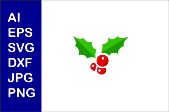 Christmas Mistletoe Flat Illustration 004 for Crafting and Design