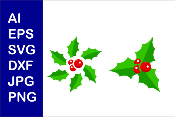 Christmas Mistletoe Flat Illustration 007 for Handmade Creations