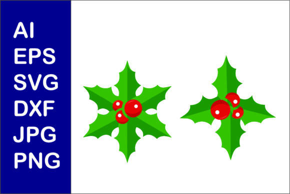 Christmas Mistletoe Flat Illustration for Digital Selling