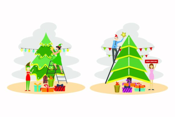 Christmas Party Decoration Vector Set for Seasonal Branding