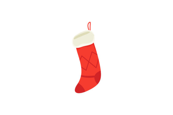 Christmas Red - White Sock Illustration for Branding and Design