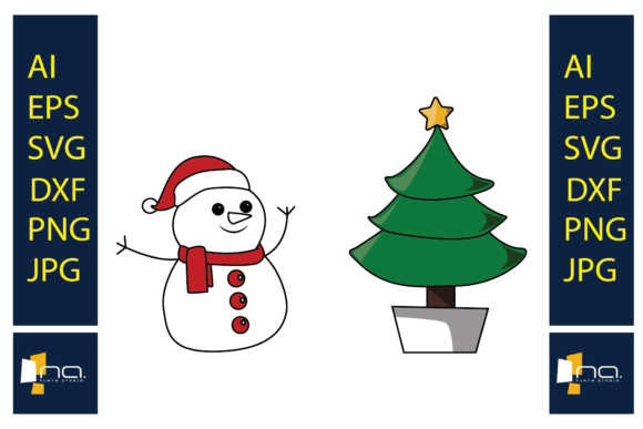 Christmas Tree Plus Snowman Happy
