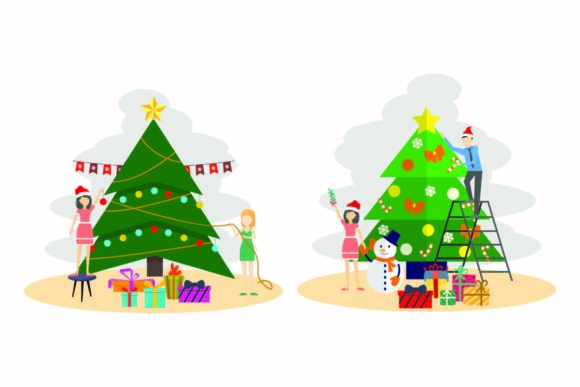 Christmas Tree Winter Fir Season Vector Illustrations