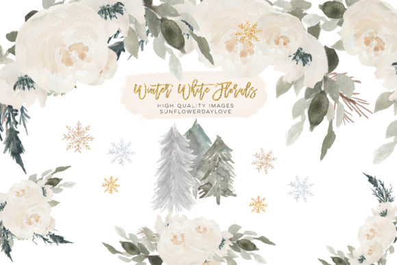 Christmas Winter Snowflake Clipart for Illustrations