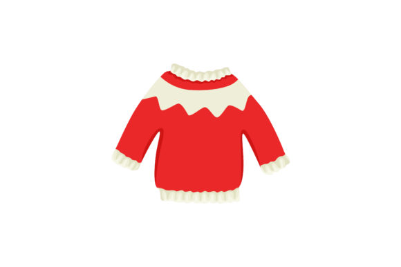 Cute Christmas Red Sweater Illustration for Branding and Marketing