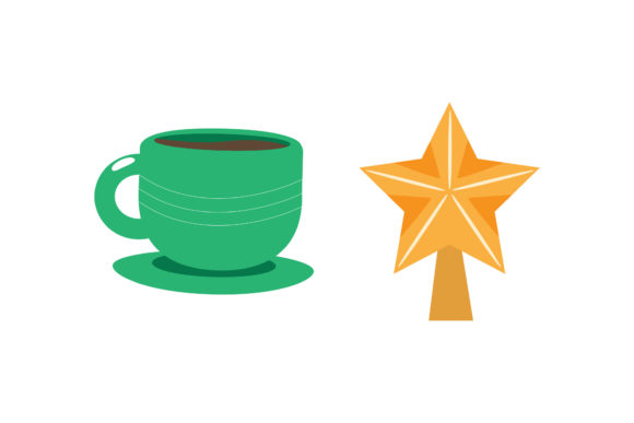Drink and Tree Topper Christmas Illustrations for Festive Content