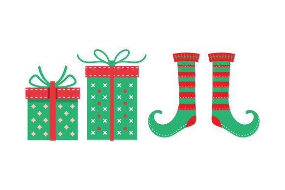 Festive Gift Stocking Vector Christmas Set for Branding