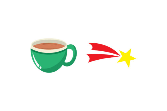 Hot Drink Shooting Star Christmas Illustrations