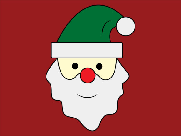Illustration Christmas Santa Green Hat
