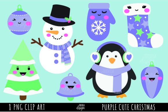 PURPLE CHRISTMAS Illustrations for Digital Product Creators
