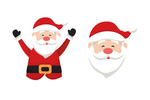Santa Santa's Head Christmas Set Illustrations