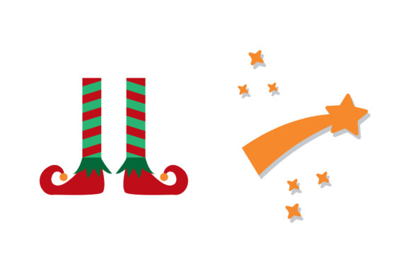 Shoes and Star Christmas Illustrations for Digital Sellers