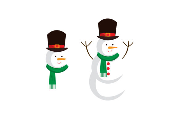 Snowman Head Christmas Illustration for Branding