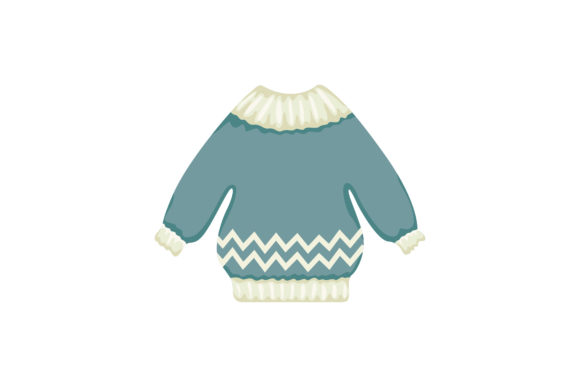 Sweet Blue Christmas Sweater Illustration for Blog and Web Use
